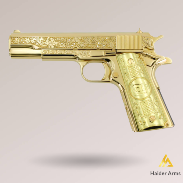 Colt 1911 Government , Design With Diamonds, 24K All Gold